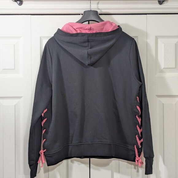 Harley Davidson Women's Black and Pink Pullover Hoodie - Picture 2 of 14